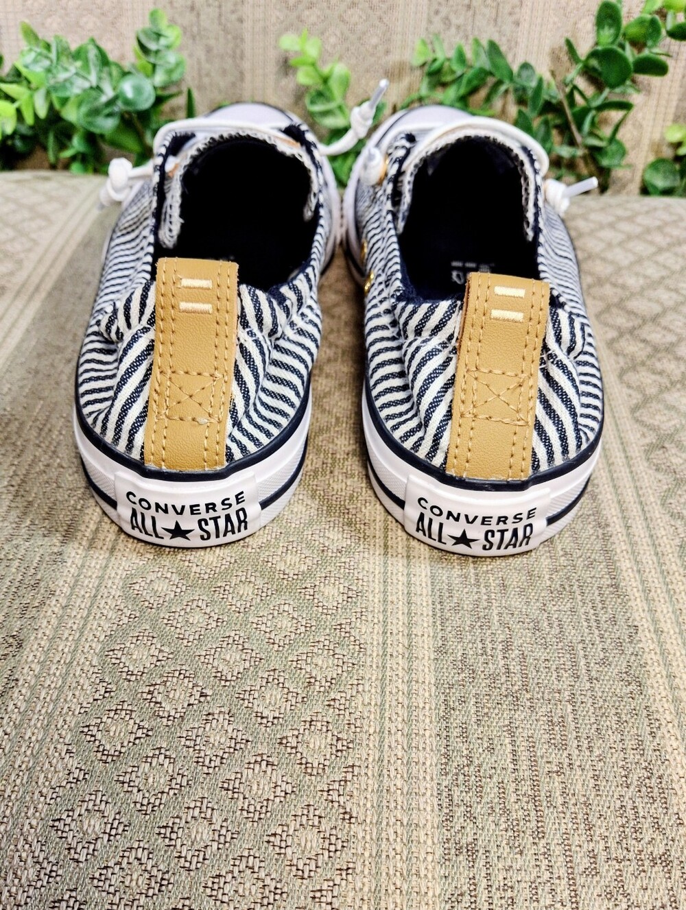 NWOT Converse Gold Shoreline Herringbone Slip On Sneakers - Picture 10 of 15